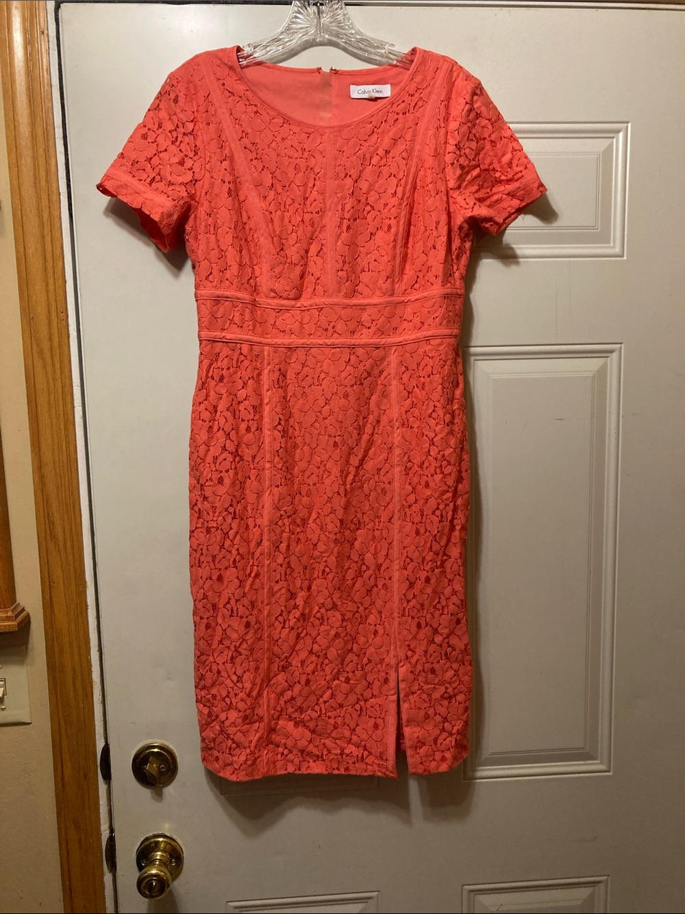 Calvin Klein Coral Lace Midi Dress 6
